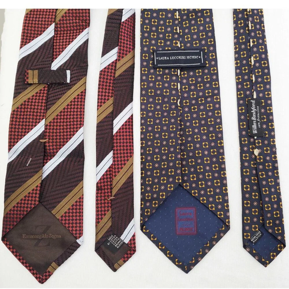 Lot Bundle of 10 Men's Designer Ties Zegna Sulka Isaia Ted Baker Brooks Brothers